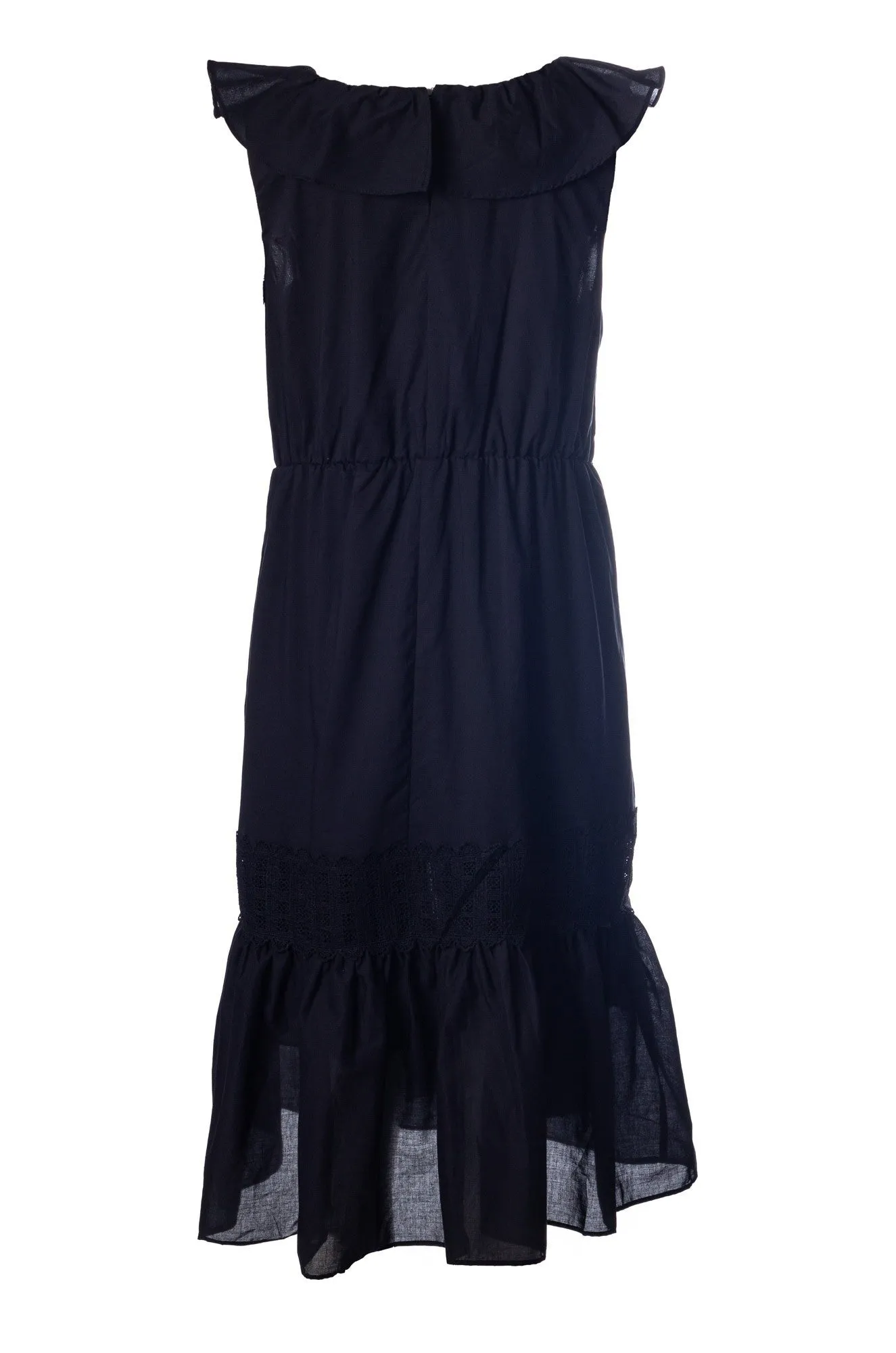 100% Cotton Voile Dress | Black | 6423A1