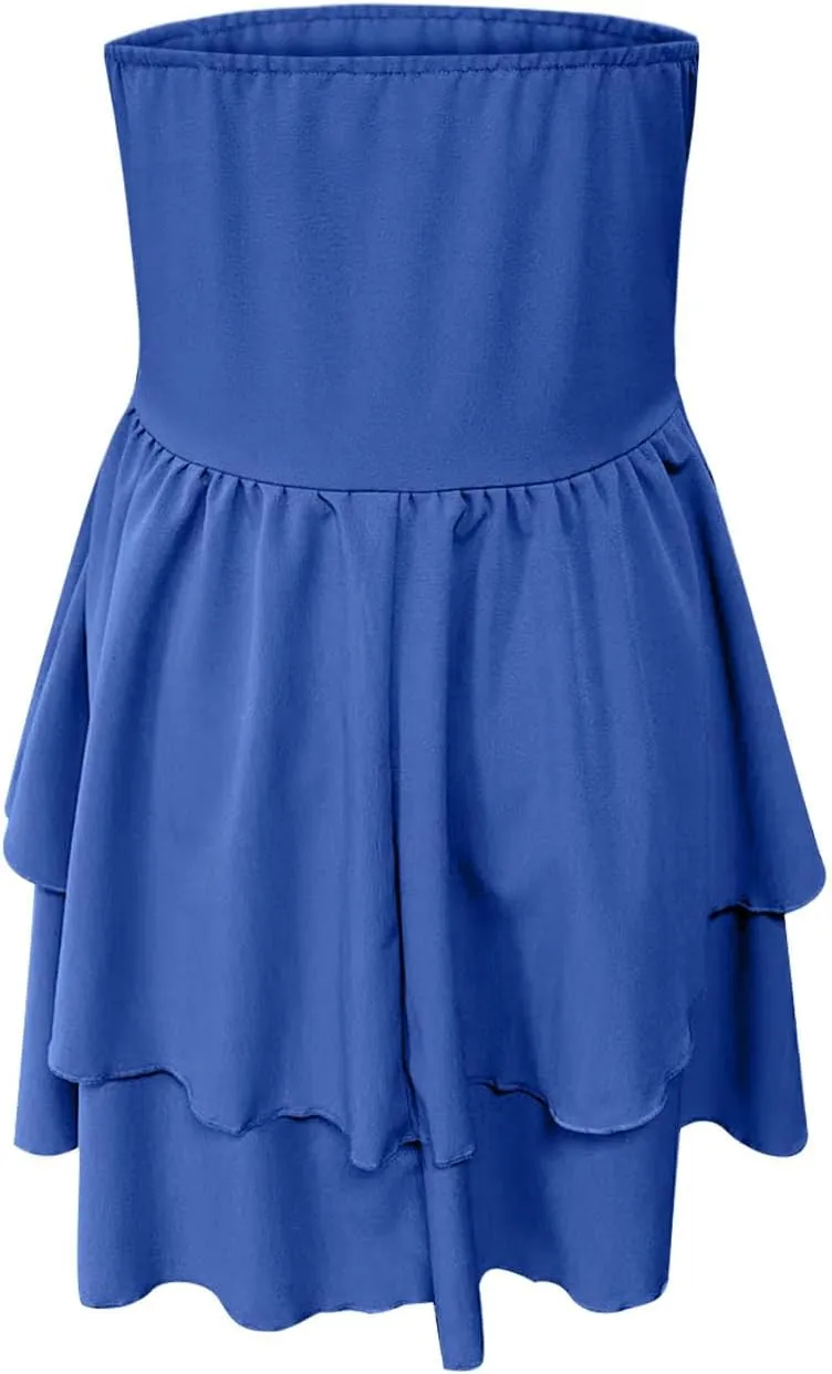 2025 Women's Solid Color Strapless Bodycon Mini Dress - Trendy Sexy A-Line Bandage Cocktail Party Dresses