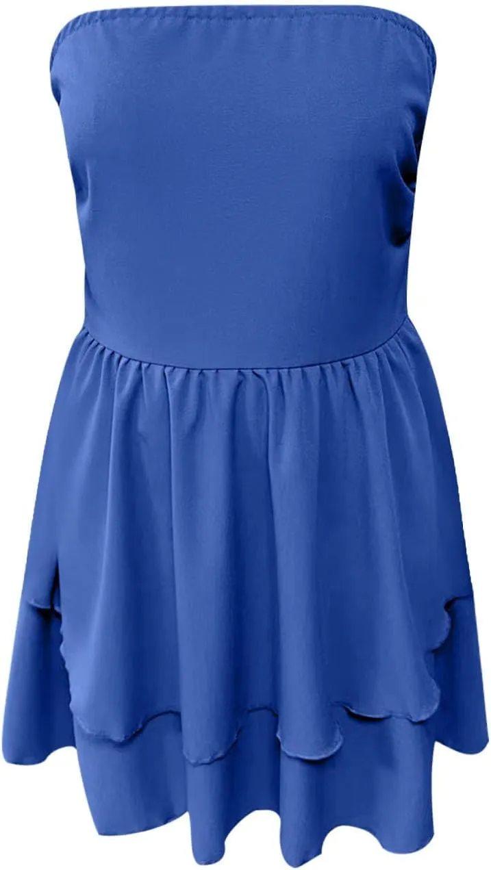 2025 Women's Solid Color Strapless Bodycon Mini Dress - Trendy Sexy A-Line Bandage Cocktail Party Dresses
