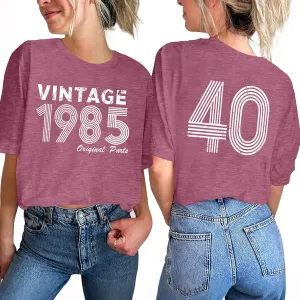 40th Birthday Shirts for Women Vintage 1985 Tshirt Birthday Party Short Sleeve Tee Tops