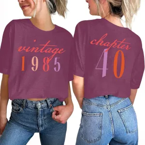 40th Birthday Shirts for Women Vintage 1985 Tshirt Birthday Party Short Sleeve Tee Tops
