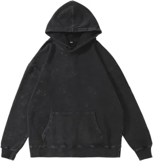 Acid Wash Vintage Hooded Sweatshirts Men Women Fashion Oversized Pullovers Sweatshirt Autumn Winter 450gsm Hoodies