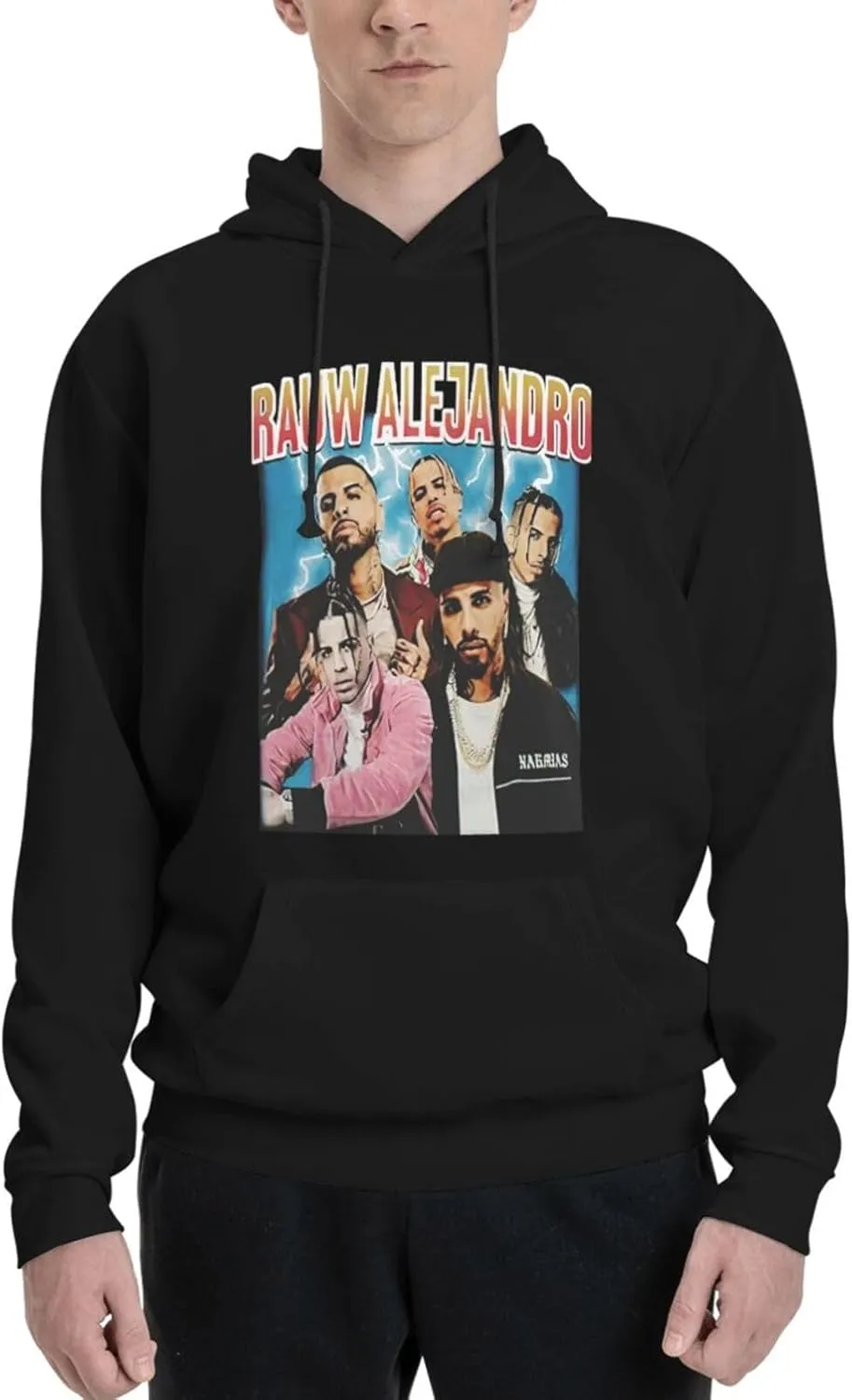Adult Unisex Hooded Crew Neck Pullover Sweatshirt Top Classic Long Sleeve Hoodie Street Heavyweight Sweaterblack
