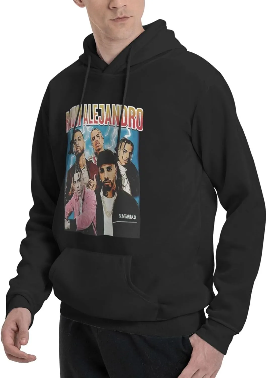 Adult Unisex Hooded Crew Neck Pullover Sweatshirt Top Classic Long Sleeve Hoodie Street Heavyweight Sweaterblack