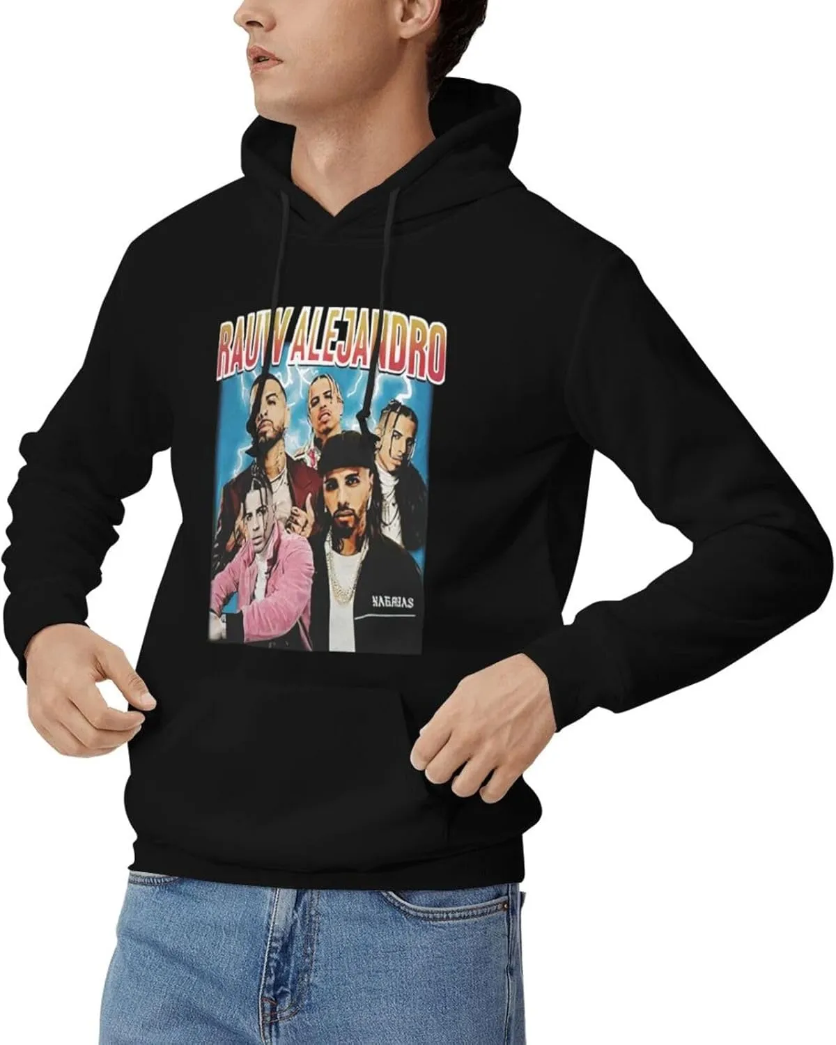 Adult Unisex Hooded Crew Neck Pullover Sweatshirt Top Classic Long Sleeve Hoodie Street Heavyweight Sweaterblack