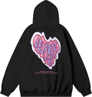 Aelfric Eden Graphic Hoodie Womens Oversized Hoodies Y2k Cute Heart Print Sweatshirt Streetwear Hooded Pullover