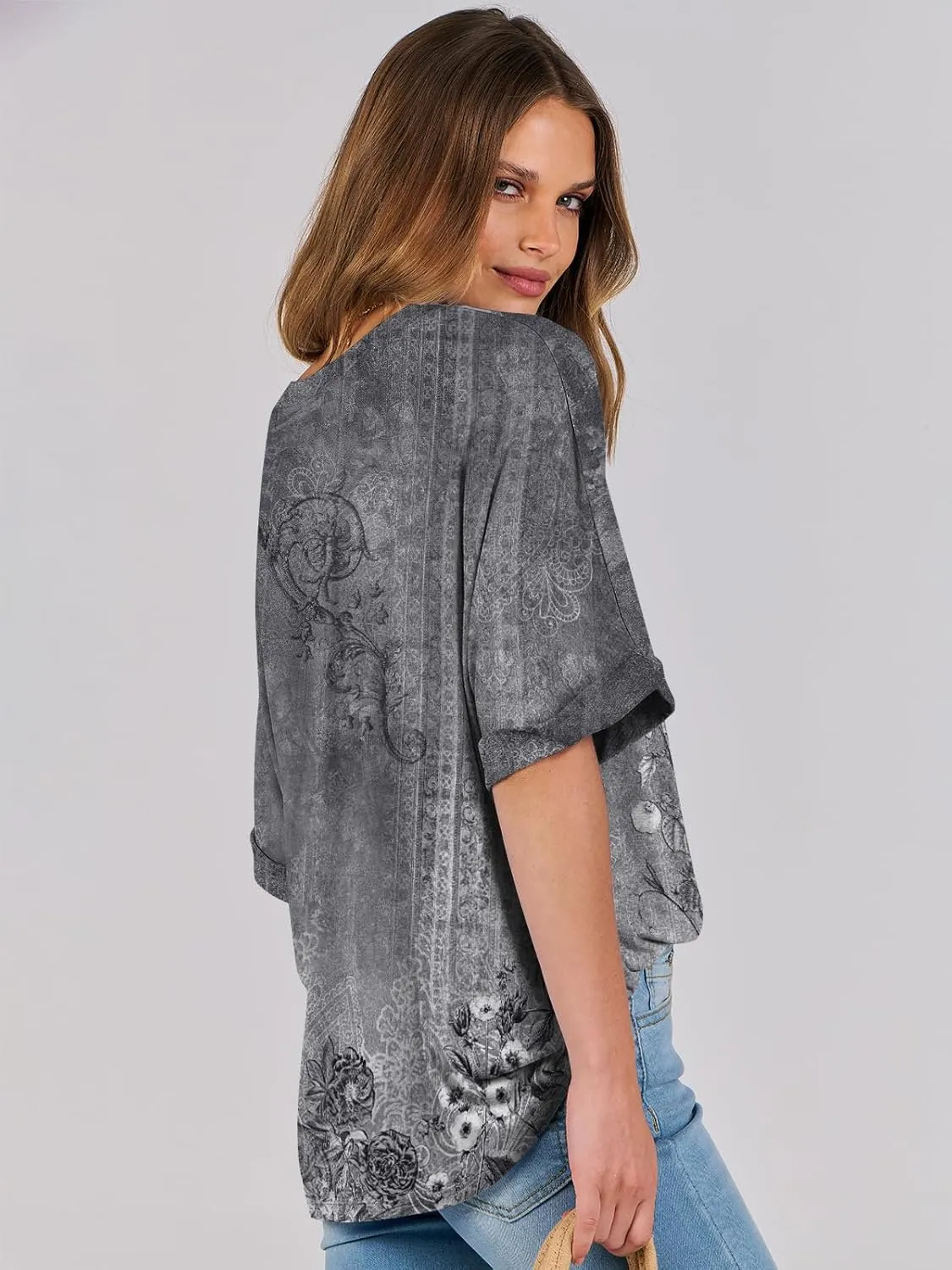 ANRABESS Womens Tops Oversized T Shirts Short Sleeve Crewneck Summer Casual Loose Basic Tee Shirt 2025 Trendy Fashion Clothes