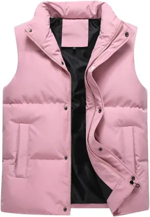 Autumn Winter Mens Parka Vest Outerwear Casual Sleeveless Jacket Oversized Cotton Padded Waistcoat