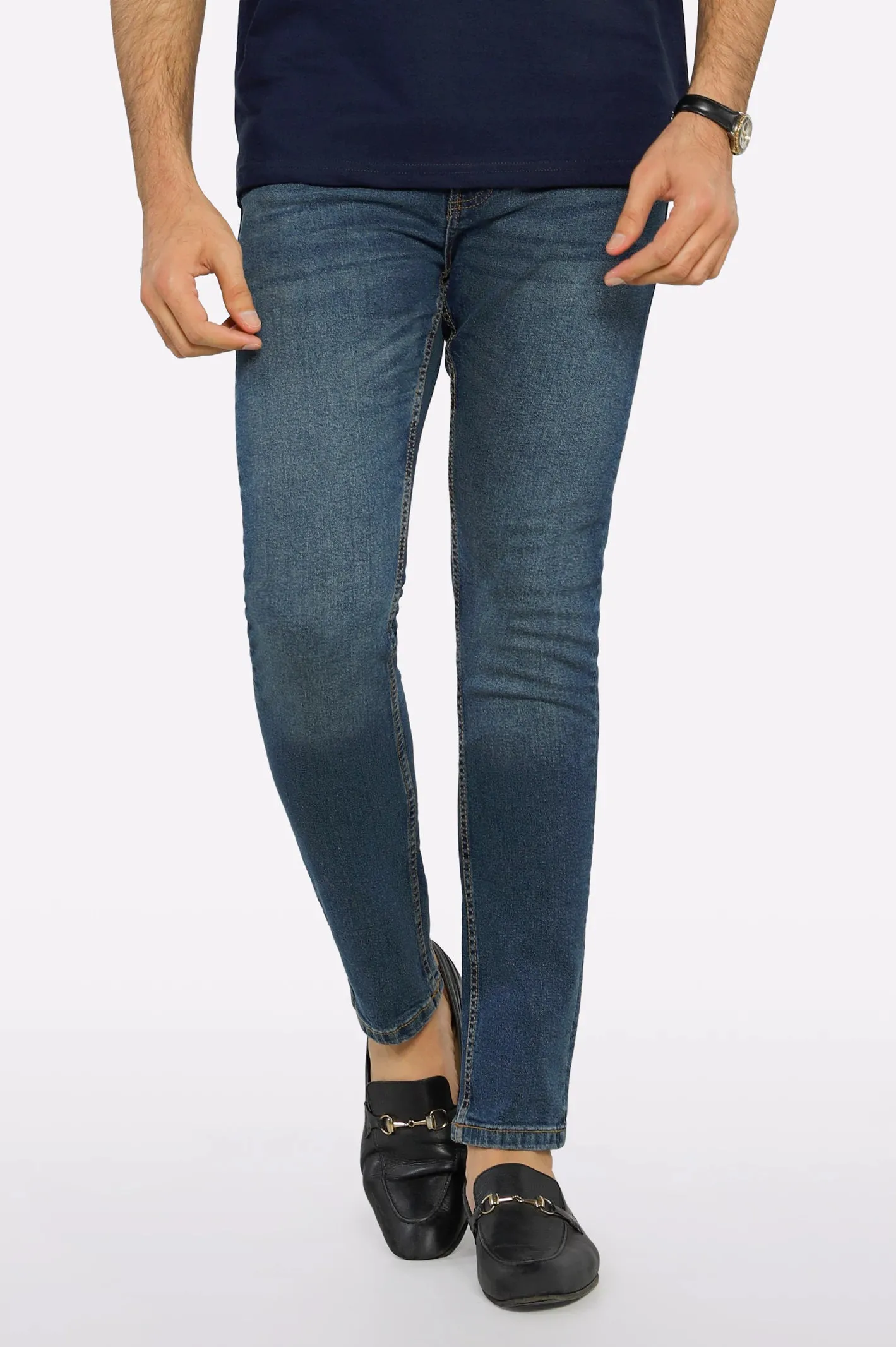 Blue Tailored Slim Fit Jeans