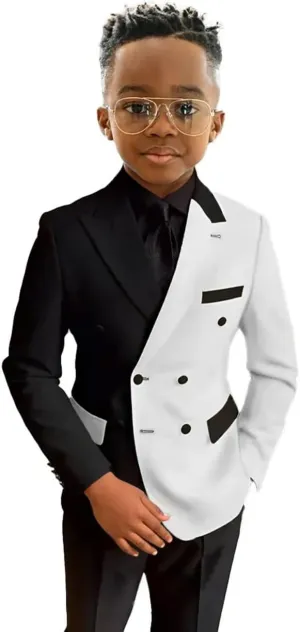 Boys Suit 2 Pieces Slim Fit Suits Set Double Breasted Casual Suits Wedding Party Blazer Pants Tuxedos 3-16 Years