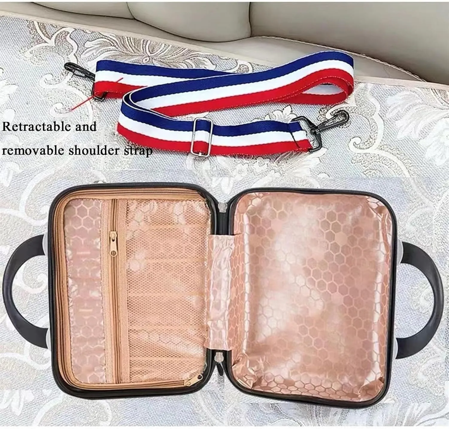 Carry-on Suitcase Luggage 2 Piece Sets Spinner 18inch Suitcase,With Telescopic Handle, 14-inch Cosmetic Case Carry-on Suitcases Carry On Luggages (Color : Orange, Size : 14 18in)