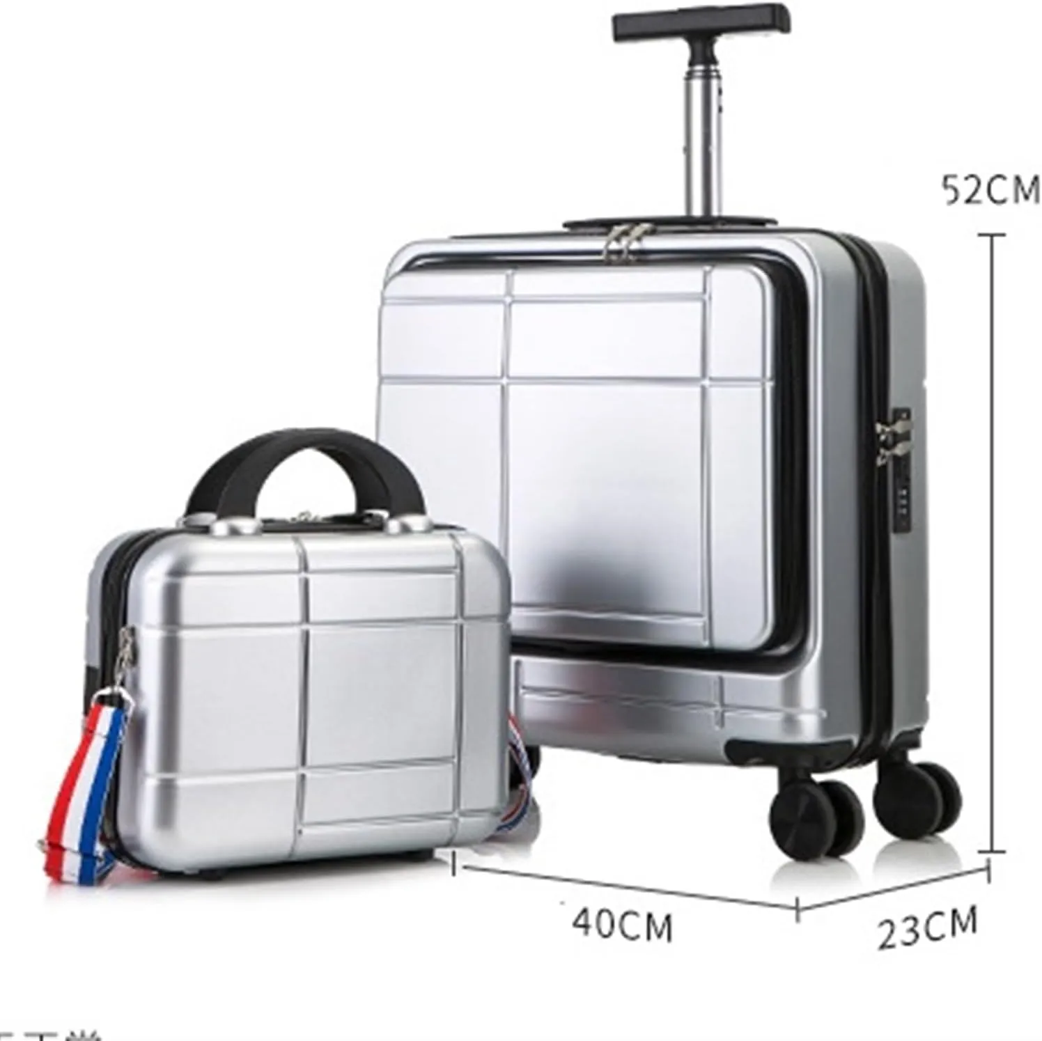 Carry-on Suitcase Luggage 2 Piece Sets Spinner 18inch Suitcase,With Telescopic Handle, 14-inch Cosmetic Case Carry-on Suitcases Carry On Luggages (Color : Orange, Size : 14 18in)