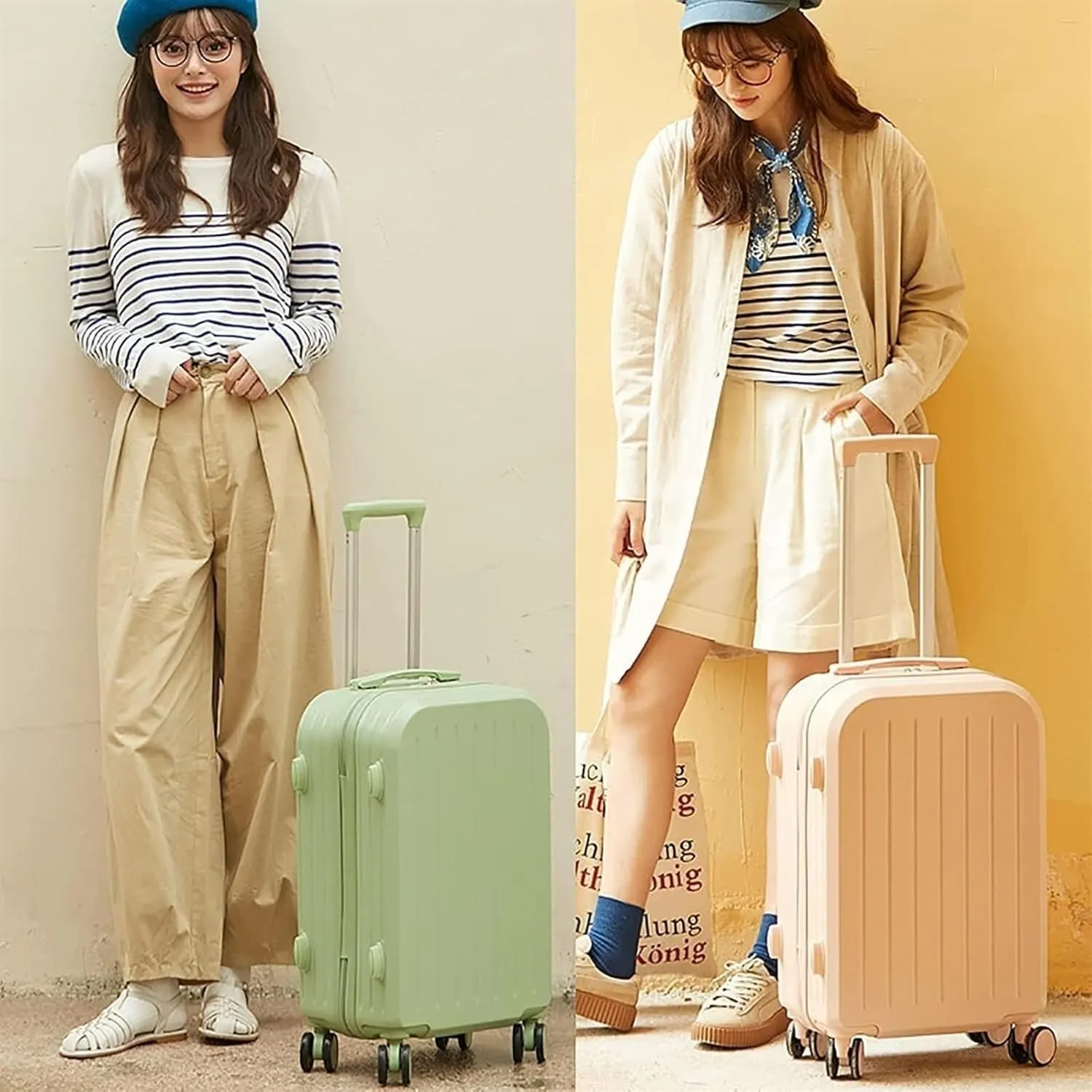 Carry-on Suitcase Luggage 20'' Lightweight Luggage Wide Handle PC Hardshell Suitcases With Spinner Wheels Carry-on Suitcases Carry On Luggages (Color : F, Size : 20 inch)