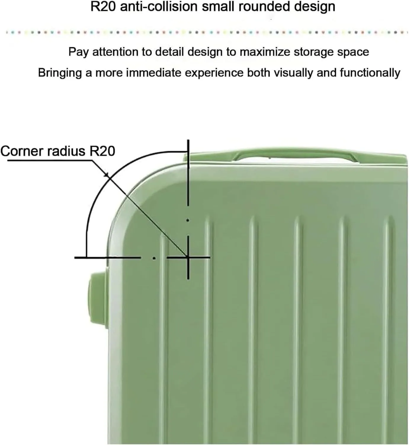 Carry-on Suitcase Luggage 20'' Lightweight Luggage Wide Handle PC Hardshell Suitcases With Spinner Wheels Carry-on Suitcases Carry On Luggages (Color : F, Size : 20 inch)