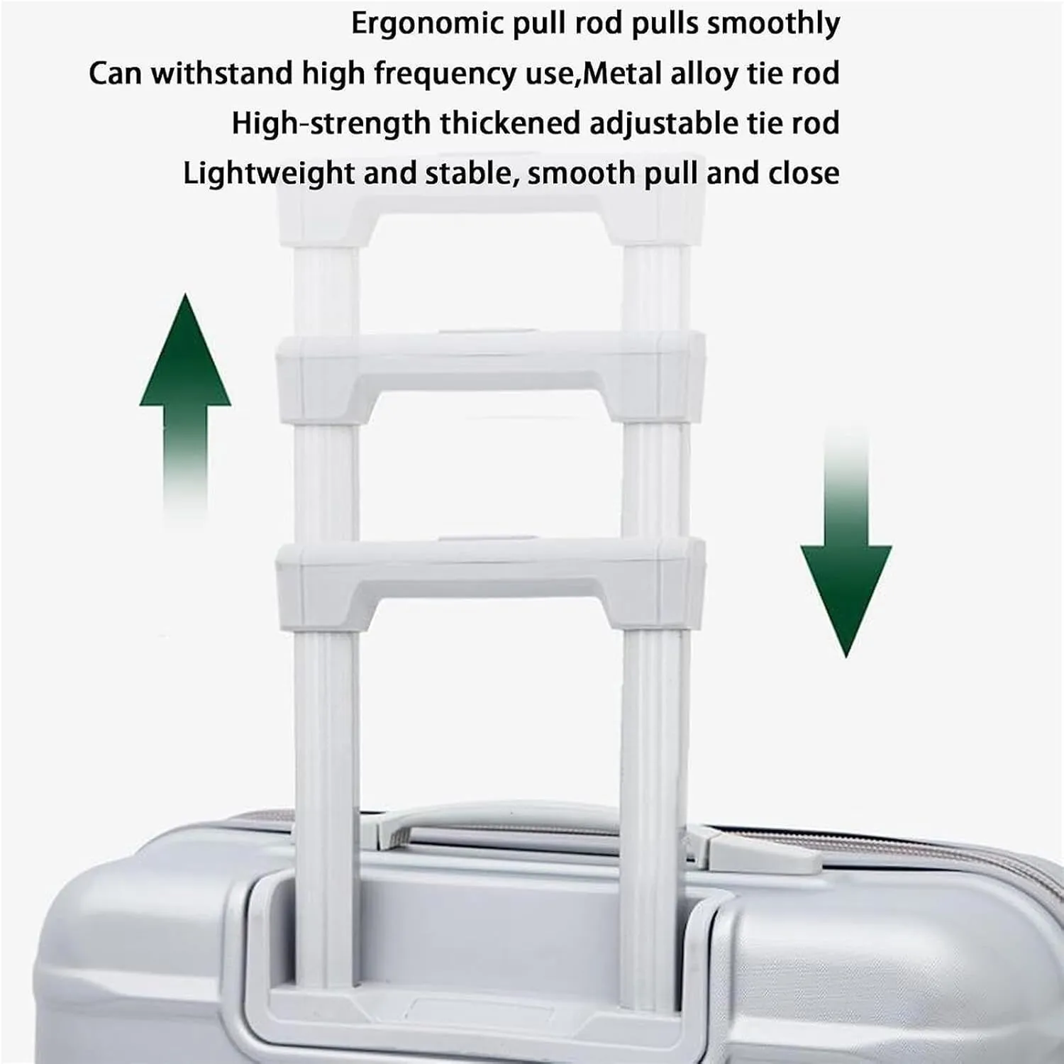 Carry-on Suitcase Luggage 3-Piece Large Capacity Luggage 20/24/28inches Adjustable Trolley Suitcases with Wheels Carry-on Suitcases Carry On Luggages,-20 24 28 in (Silver 20 24 28 in)