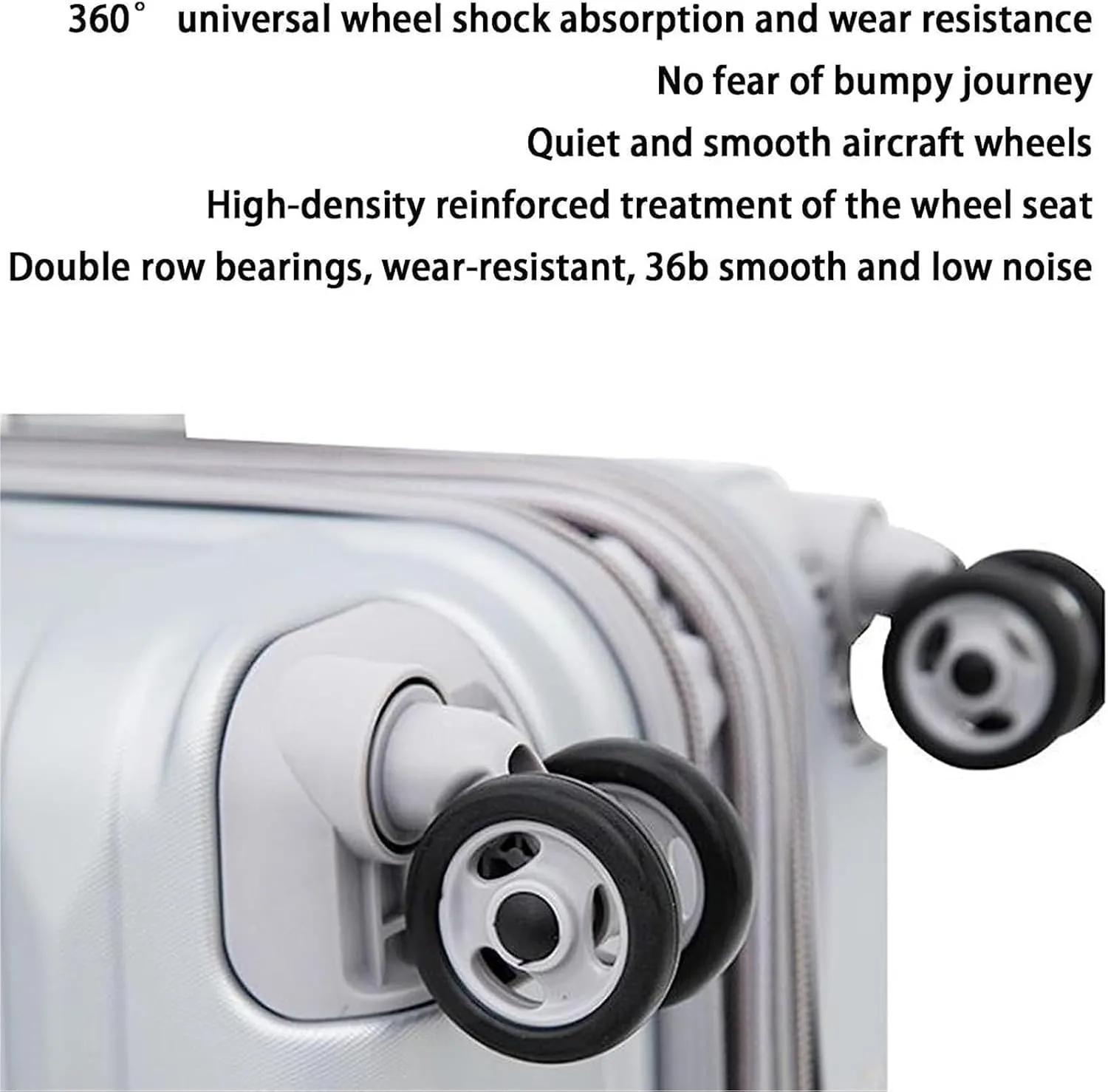 Carry-on Suitcase Luggage 3-Piece Large Capacity Luggage 20/24/28inches Adjustable Trolley Suitcases with Wheels Carry-on Suitcases Carry On Luggages,-20 24 28 in (Silver 20 24 28 in)