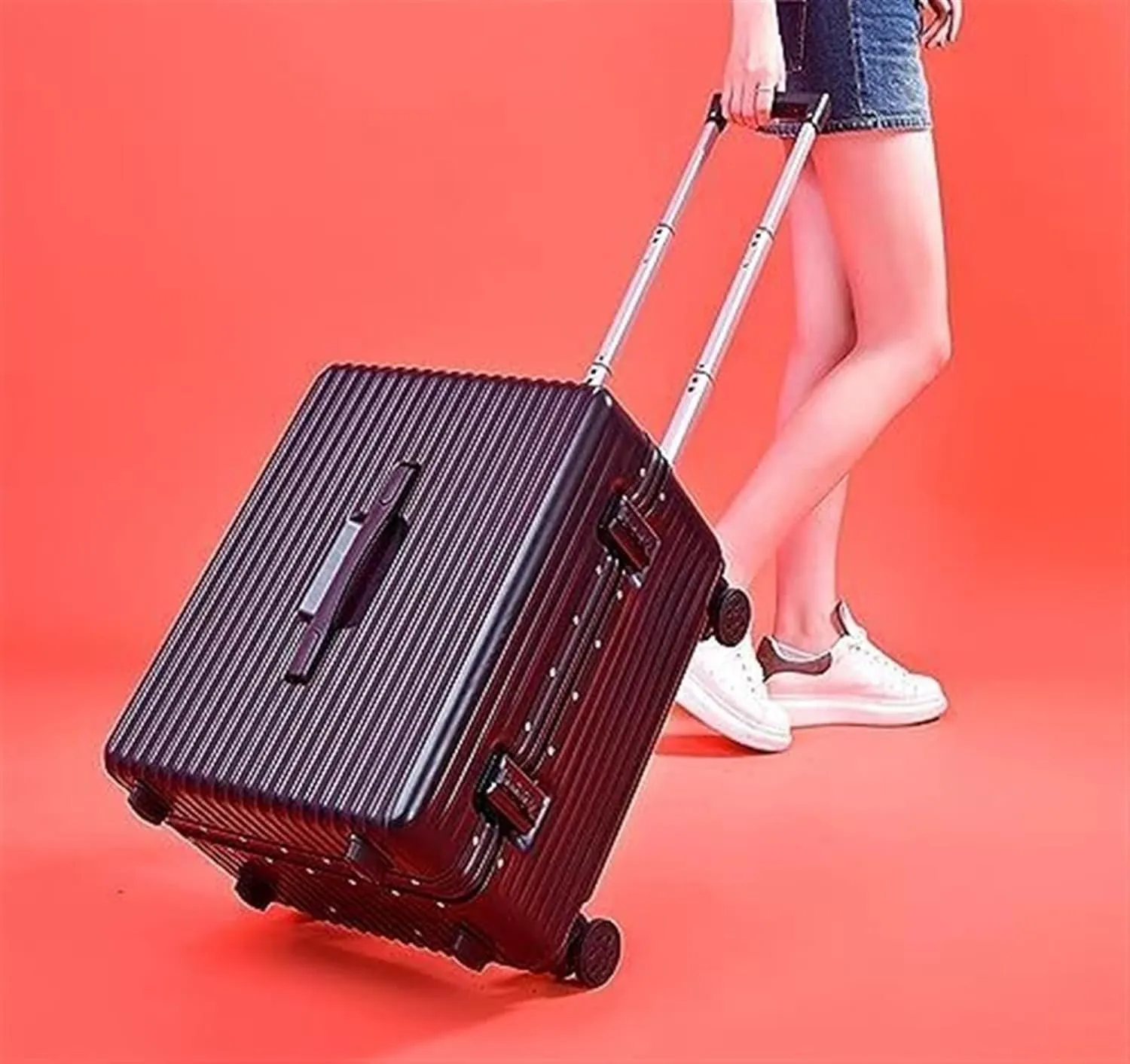 Carry-on Suitcase Luggage Carry On Luggage 20inch Wide Handle Suitcase,Hardshell With Aluminum Frame Spinner Carry-on Suitcases Carry On Luggages (Color : White, Size : 20inch)