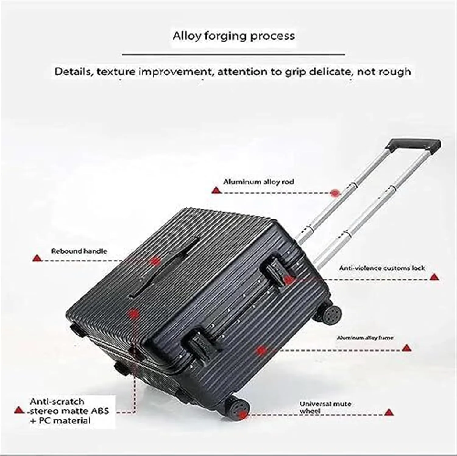 Carry-on Suitcase Luggage Carry On Luggage 20inch Wide Handle Suitcase,Hardshell With Aluminum Frame Spinner Carry-on Suitcases Carry On Luggages (Color : White, Size : 20inch)