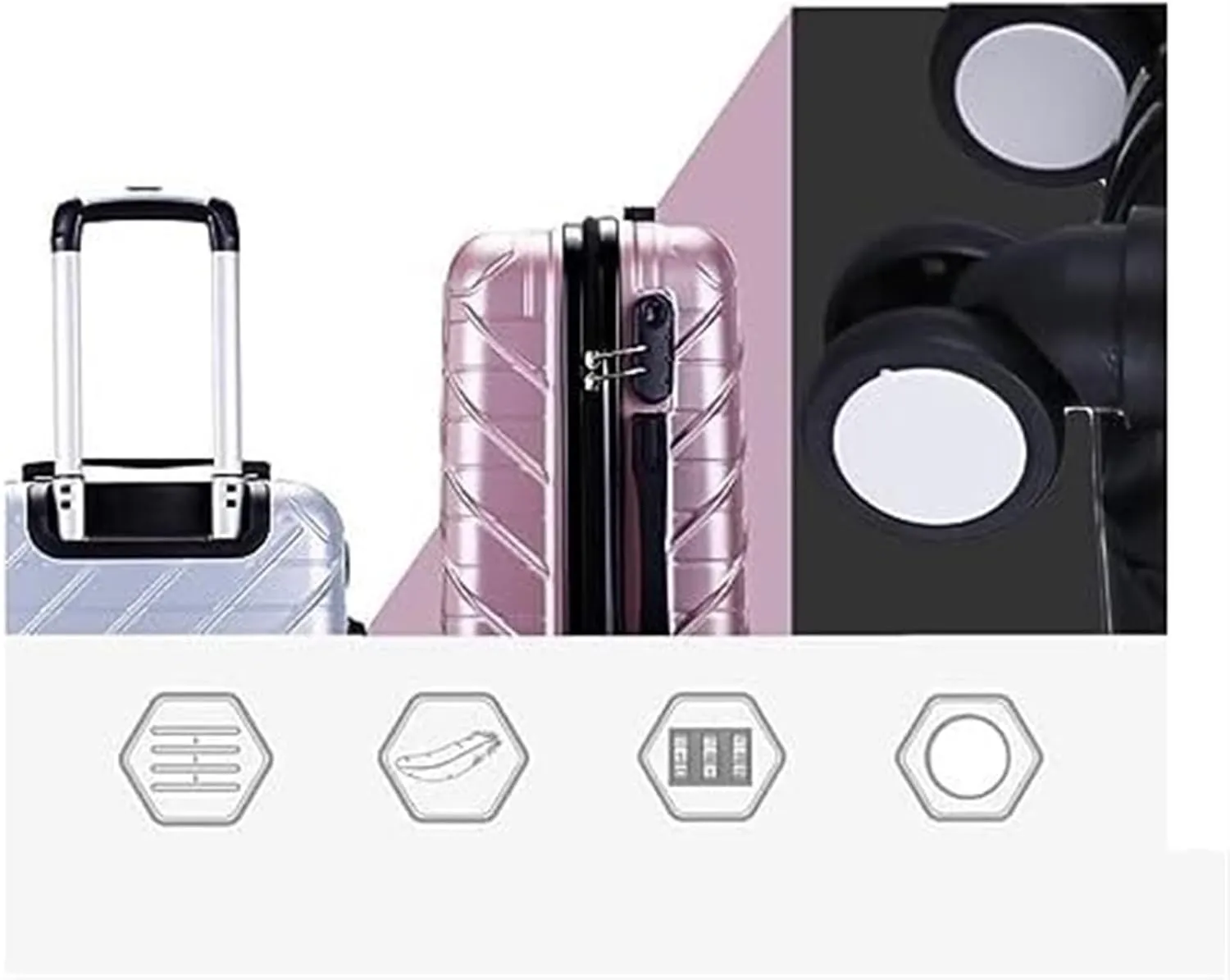 Carry-on Suitcase Luggage Carry On Luggage With Spinner Wheels Luggage Travel Suitcase Hardshell Lightweight Suitcase Carry-on Suitcases Carry On Luggages (Color : Black, Size : 28inch)