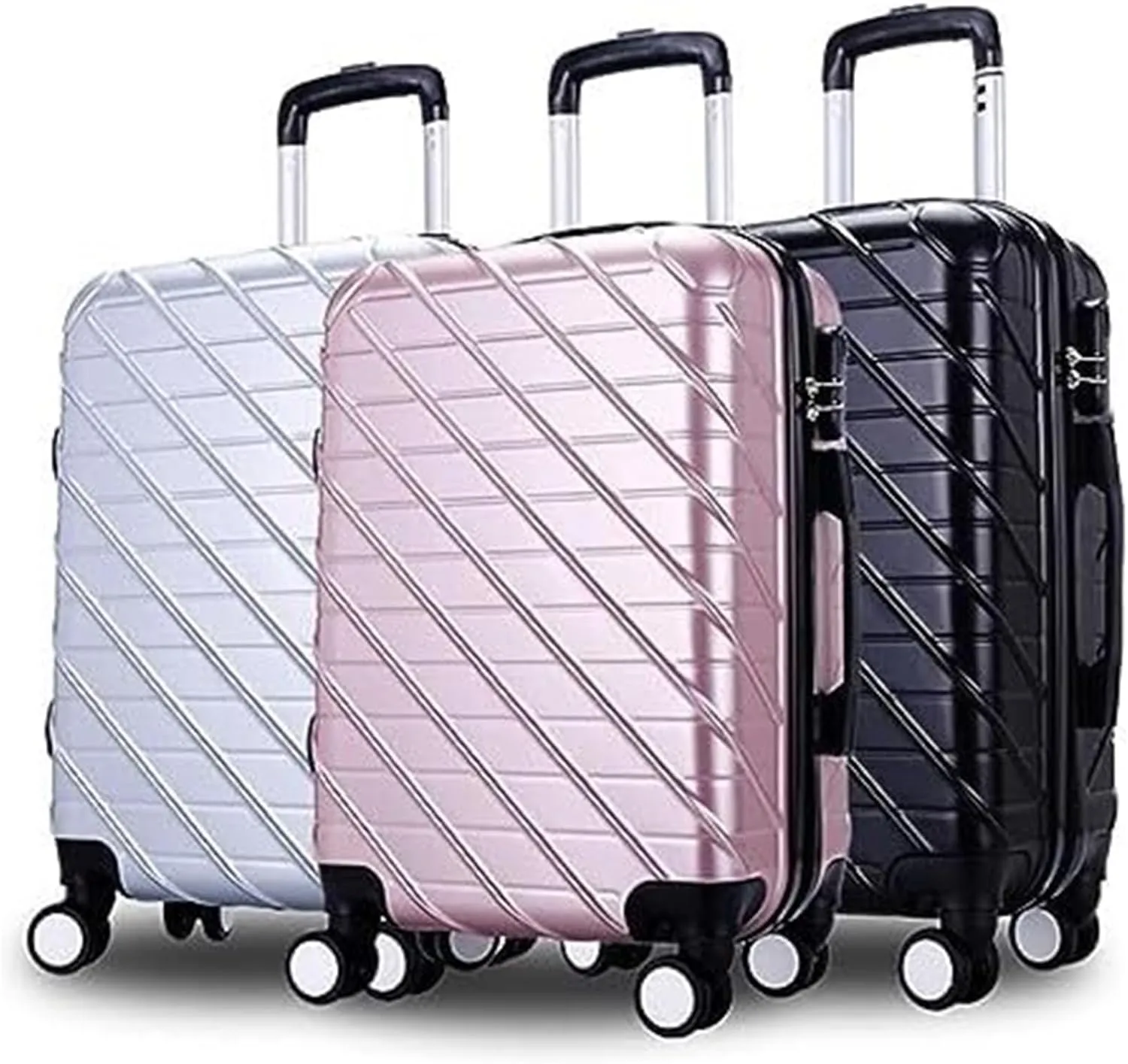 Carry-on Suitcase Luggage Carry On Luggage With Spinner Wheels Luggage Travel Suitcase Hardshell Lightweight Suitcase Carry-on Suitcases Carry On Luggages (Color : Black, Size : 28inch)