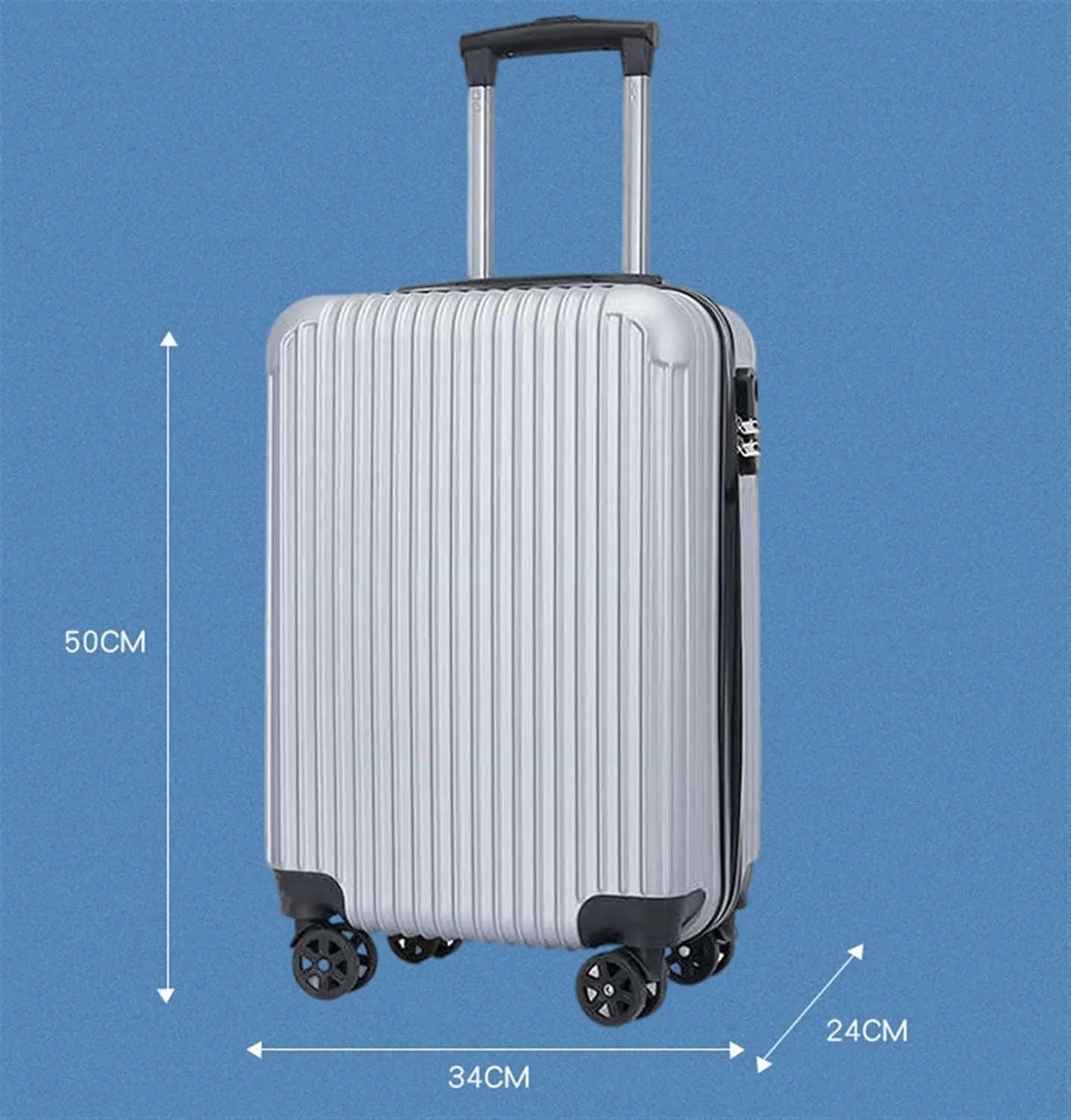 Carry-on Suitcase Luggage Checked In Luggage Suitcase With Wheels Hard Case Luggage With Spinner Wheels Carry-on Suitcases Carry On Luggages (Color : B, Size : 20inch)