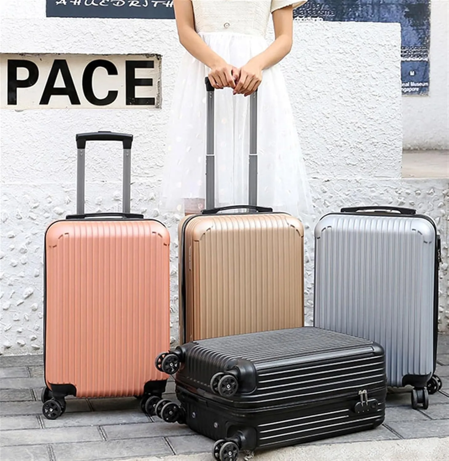 Carry-on Suitcase Luggage Checked In Luggage Suitcase With Wheels Hard Case Luggage With Spinner Wheels Carry-on Suitcases Carry On Luggages (Color : B, Size : 20inch)