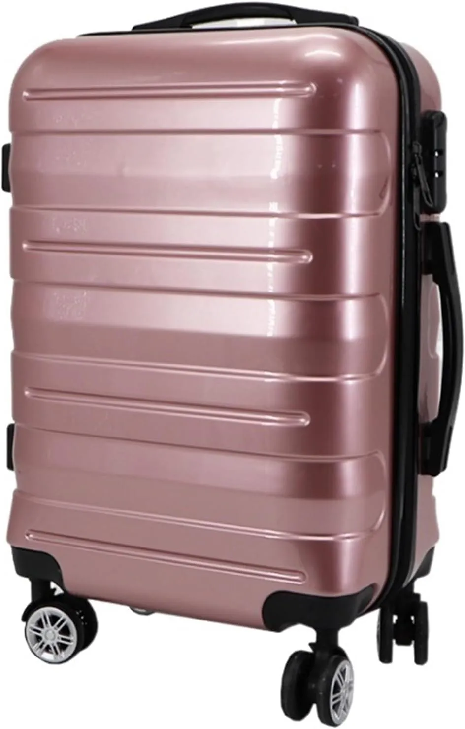 Carry-on Suitcase Luggage Hardside Checked Luggage With 4 Spinner Wheels, Lightweight Suitcase For Men And Women Carry-on Suitcases Carry On Luggages (Color : Rose gold, Size : 24inch)