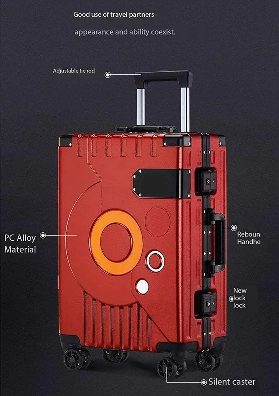 Carry-on Suitcase Luggage Hardside Luggage With TSA Lock Spinner Aluminum Frame Trolley Case Universal Wheel Carry-on Suitcases Carry On Luggages (Color : C, Size : 22 inch)