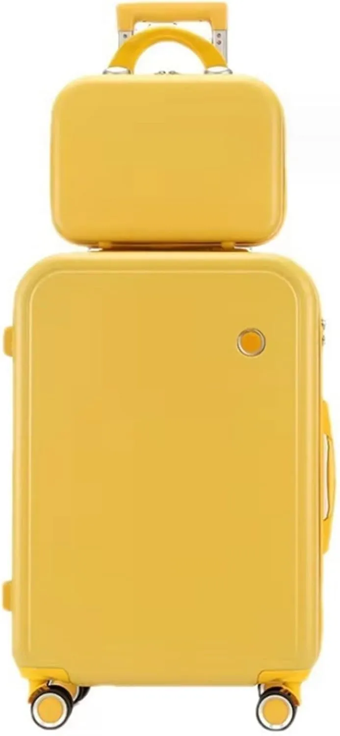 Carry-on Suitcase Luggage Hardside Rugged Travel Suitcase Luggage with Spinner Wheels,Lightweight Carry-On Luggage Carry-on Suitcases Carry On Luggages,Yellow-22in (Yellow 20in)
