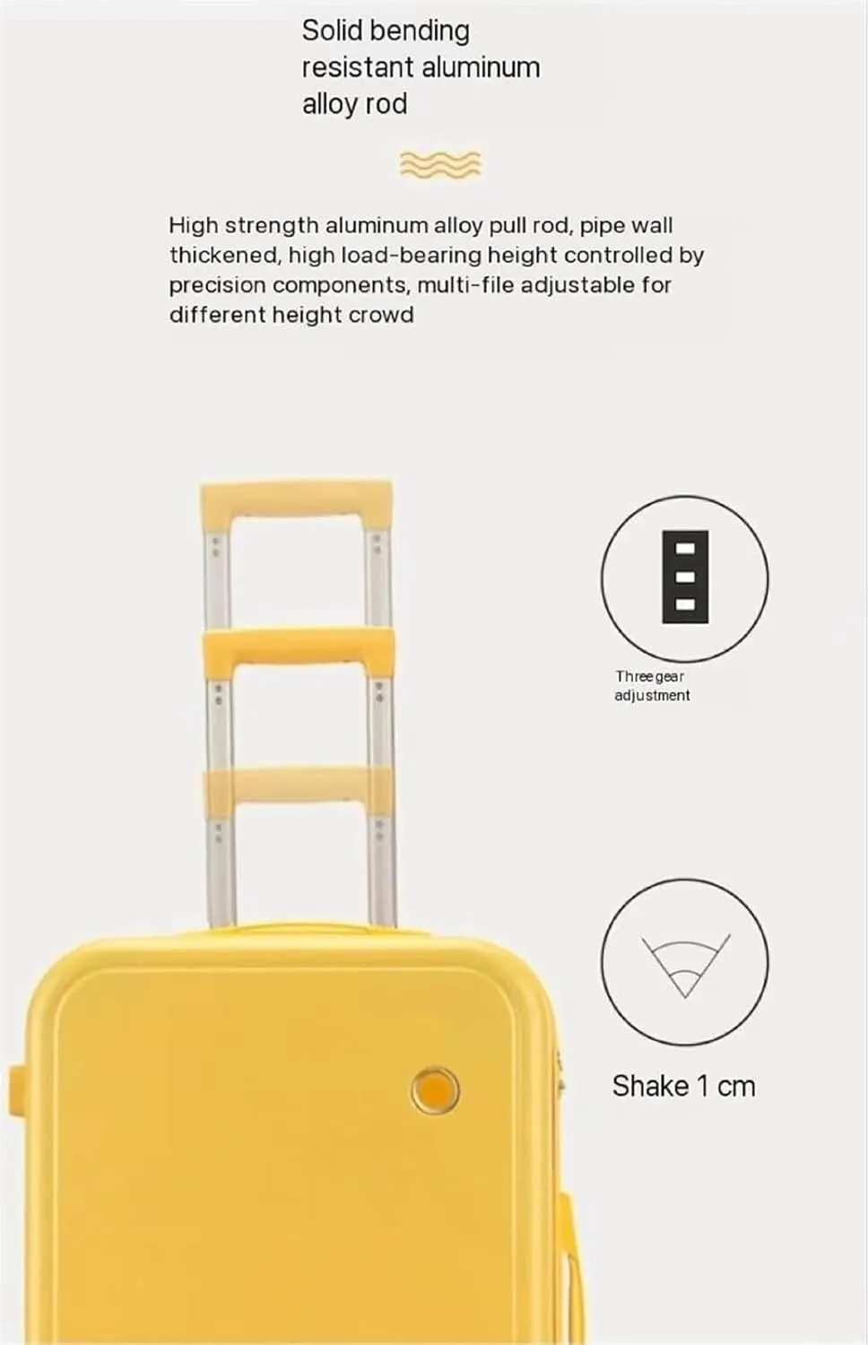 Carry-on Suitcase Luggage Hardside Rugged Travel Suitcase Luggage with Spinner Wheels,Lightweight Carry-On Luggage Carry-on Suitcases Carry On Luggages,Yellow-22in (Yellow 20in)