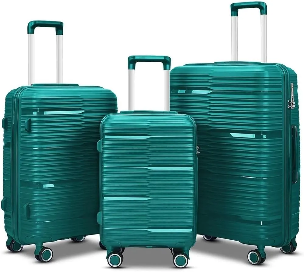 Carry-on Suitcase Luggage Indestructible Hardshell Expandable Spinner Luggage with Lock 20/24/28in Carry-on Suitcases Carry On Luggages (Grn 28in)