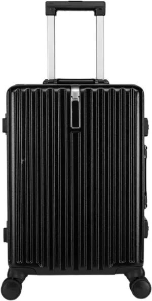 Carry-on Suitcase Luggage Lightweight And Tough Cabin Suitcase Lightweight ABS Carry-on Hand Luggage 4 Spinner Carry-on Suitcases Carry On Luggages (Color : Black, Size : 20 inches)