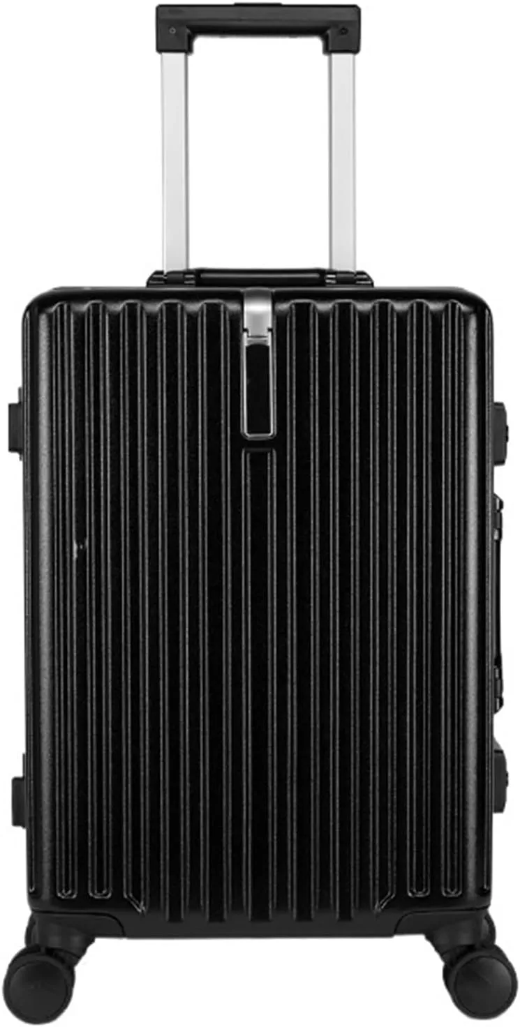 Carry-on Suitcase Luggage Lightweight And Tough Cabin Suitcase Lightweight ABS Carry-on Hand Luggage 4 Spinner Carry-on Suitcases Carry On Luggages (Color : Black, Size : 20 inches)