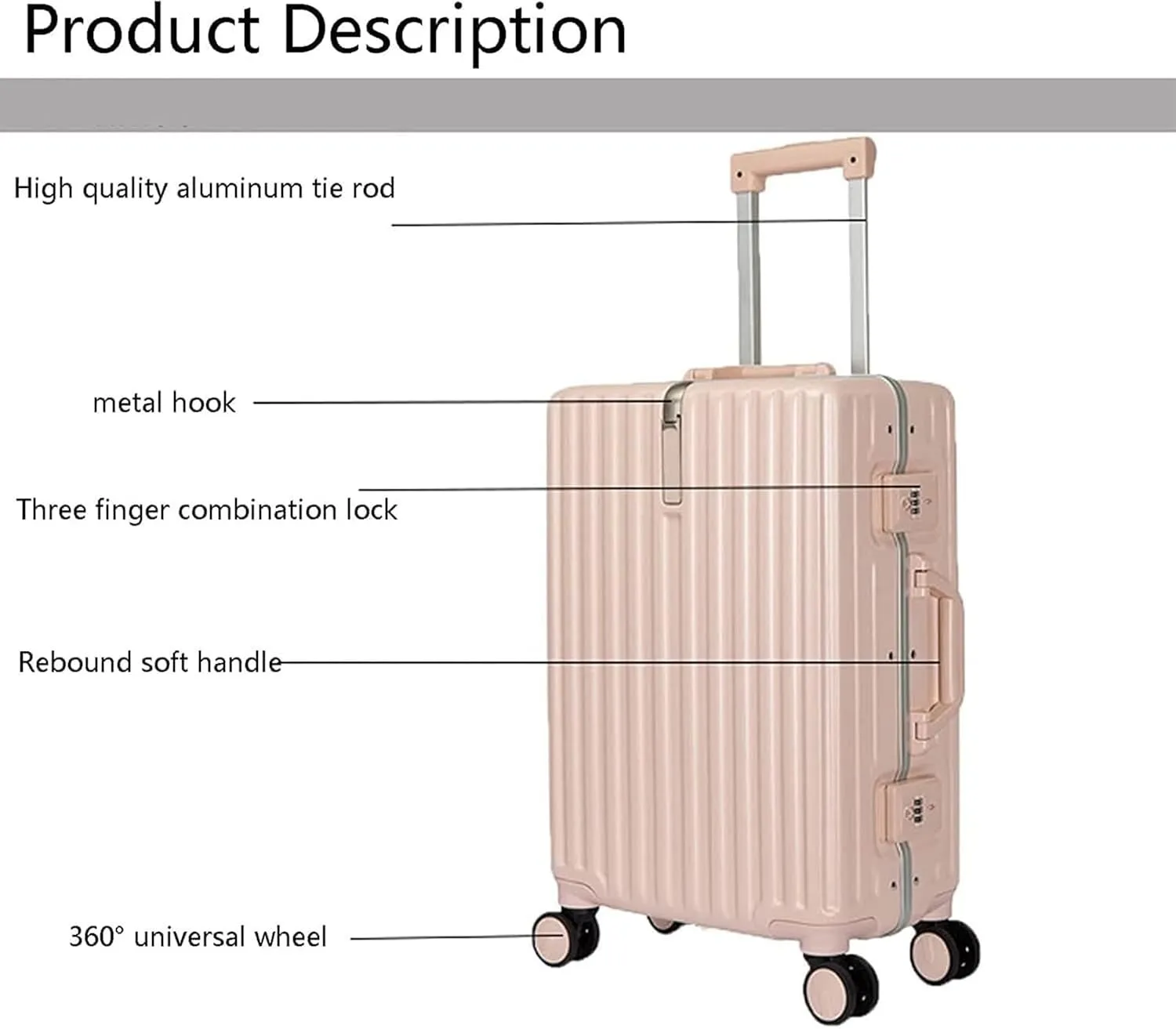 Carry-on Suitcase Luggage Lightweight And Tough Cabin Suitcase Lightweight ABS Carry-on Hand Luggage 4 Spinner Carry-on Suitcases Carry On Luggages (Color : Black, Size : 20 inches)