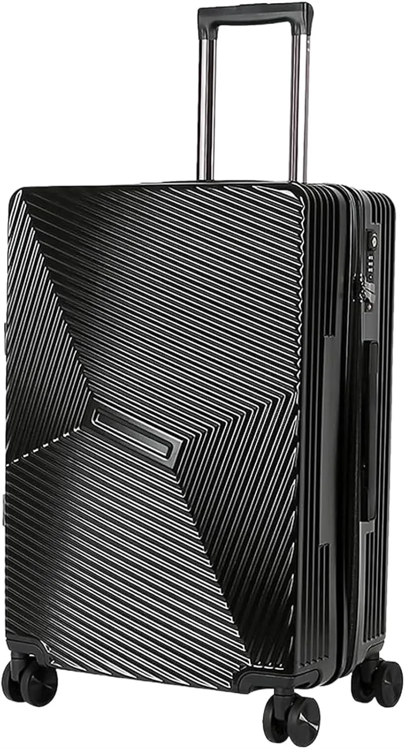 Carry-on Suitcase Luggage Portable Luggage with Spinner Wheels Carry On Luggage Drop-Resistant Locking Suitcase Carry-on Suitcases Carry On Luggages,Black-24 in