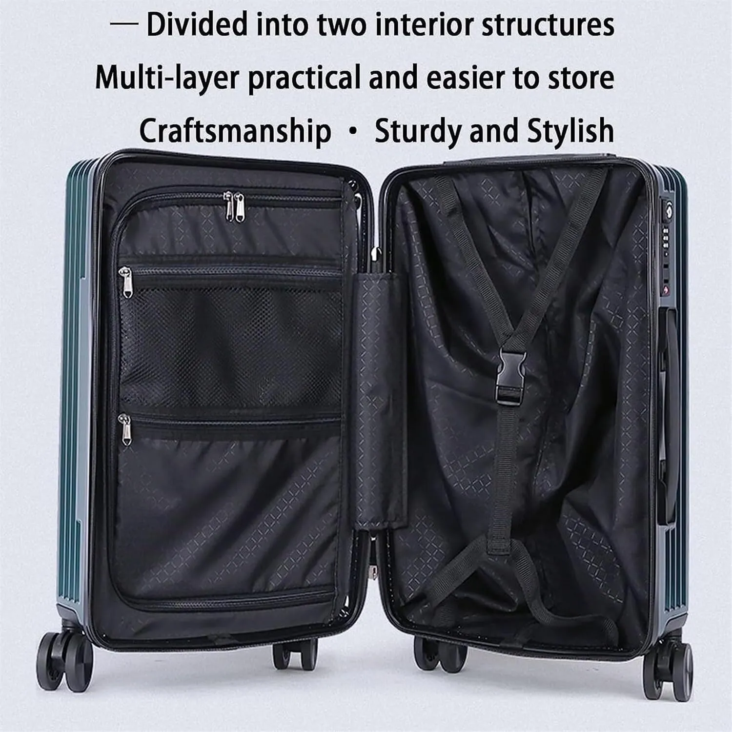 Carry-on Suitcase Luggage Portable Suitcases Aluminum Frame Luggage With Spinner Wheels Carry On Luggage Carry-on Suitcases Carry On Luggages (Color : A, Size : 20 in)