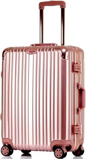 Carry-on Suitcase Luggage Travel Luggage Suitcase Spinner With Wheels,Hardside Carry On Suitcase For Travel Carry-on Suitcases Carry On Luggages (Color : Rose gold, Size : 24in)