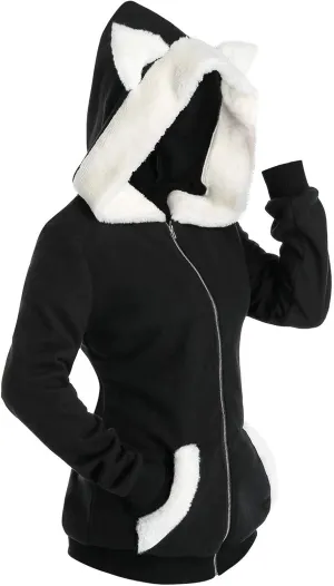 Cat Hoodie Loose Hoodies Hooded Cute Comfort Colors Sweatshirts Hoodies with Ears Baggy Womens Pullover Sweaters