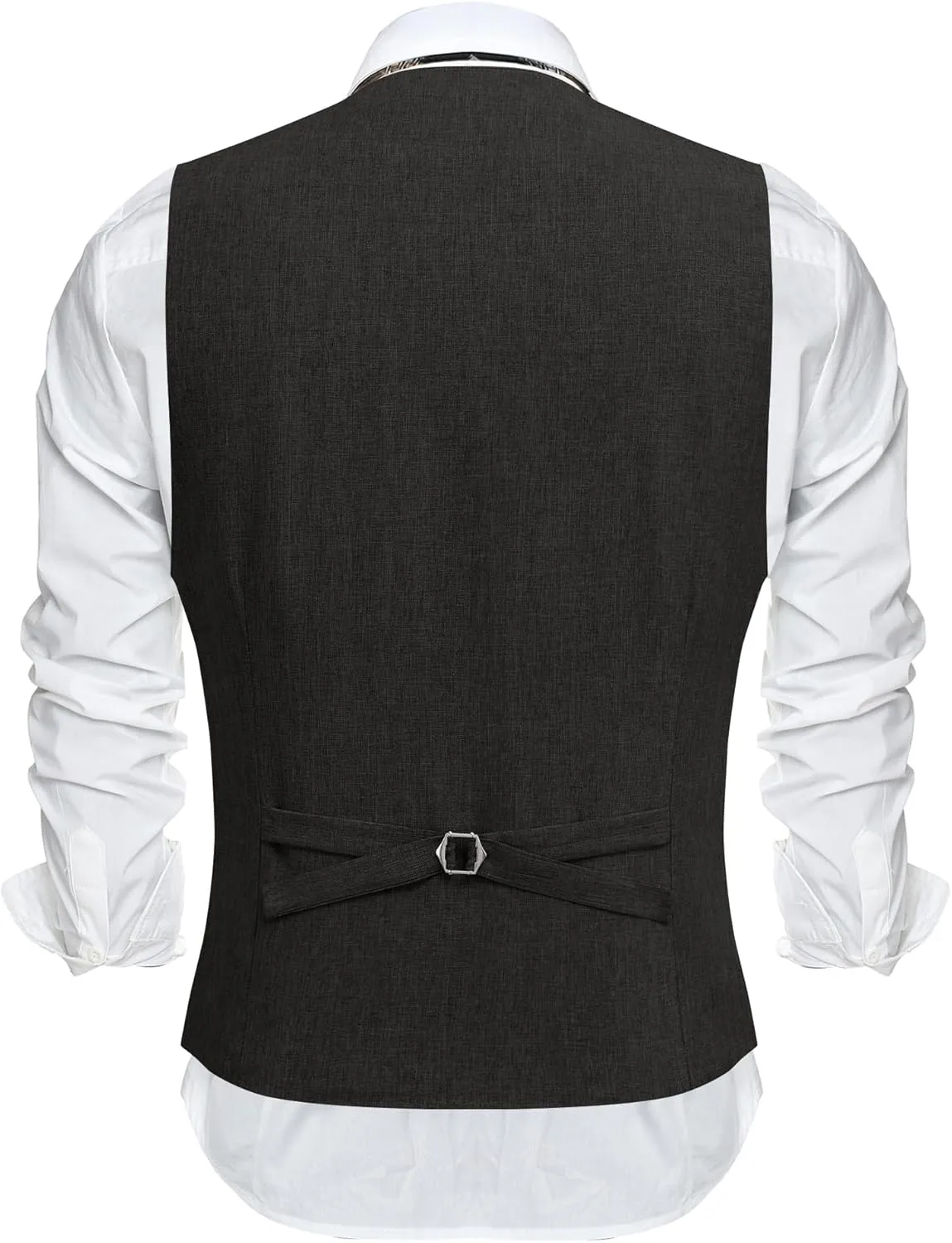 COOFANDY Men's Suit Vest V-Neck Casual Business Vests Lightweight Slim Fit Formal Dress Waistcoat for Wedding Party