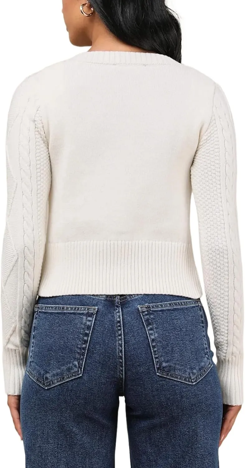 DeftSharp Women's V-Neck Knit Cardigan - Long Sleeve Button-Up Sweater Casual Formal Wear