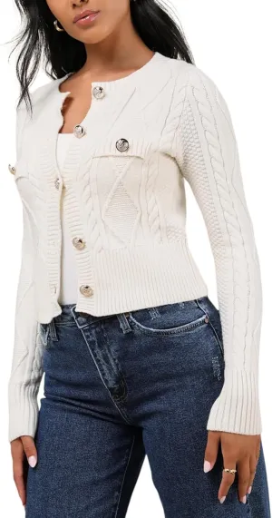 DeftSharp Women's V-Neck Knit Cardigan - Long Sleeve Button-Up Sweater Casual Formal Wear