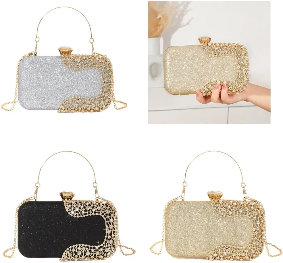 Eye Catching Rhinestones Handbag Ladies' Glitter Clutch for Special Occasion Evening Bag for Banquets and Proms