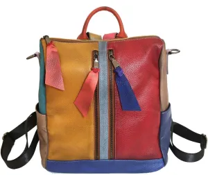 Fancy Colored Women's Multi-color Tote Handbag Genuine Cow Leather Design Casual Messenger Bag, One Color, One Size