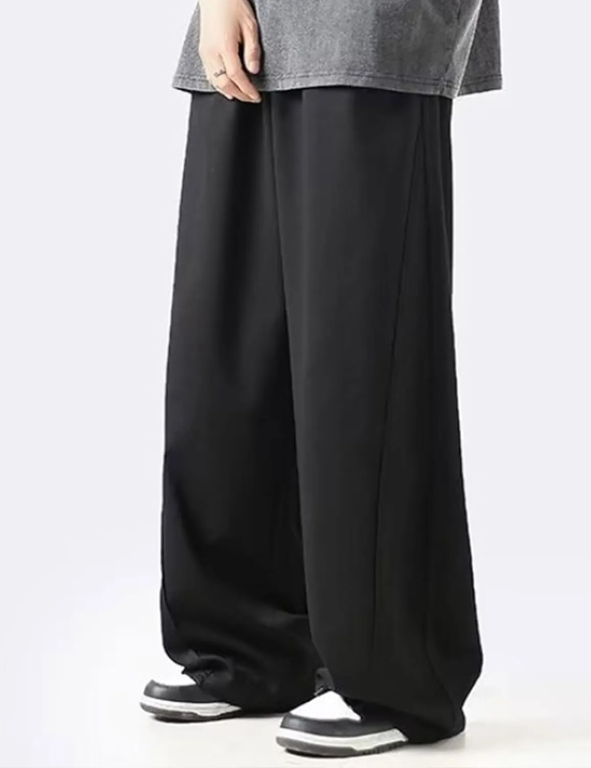 FCOOLYEET Mens Baggy Sweatpants Y2k Track Pants Drawstring Yoga Gym Workout Pants Wide Leg Long Pants Streetwear