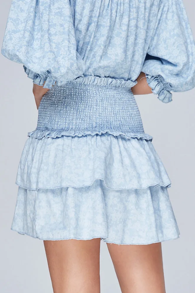 Floral Printed Smocked Skirt