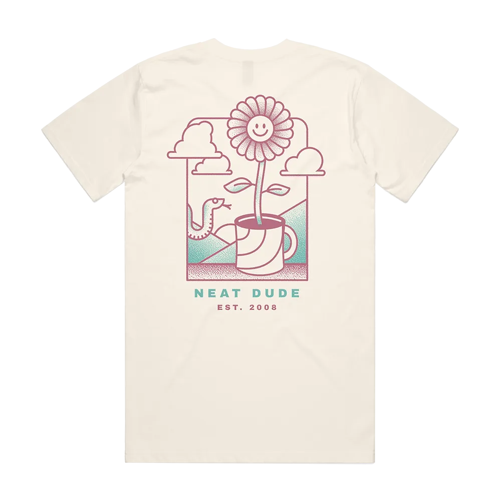 Flower Pocket Tee - Natural White