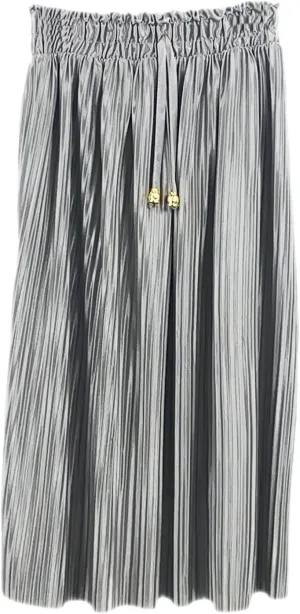 Girls Pleated Midi Skirts Elastic High Waist A-Line Kids Child Swing Midaxi Skirt Summer Fancy Dress 3-14 Years