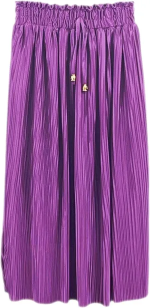 Girls Pleated Midi Skirts Elastic High Waist A-Line Kids Child Swing Midaxi Skirt Summer Fancy Dress 3-14 Years