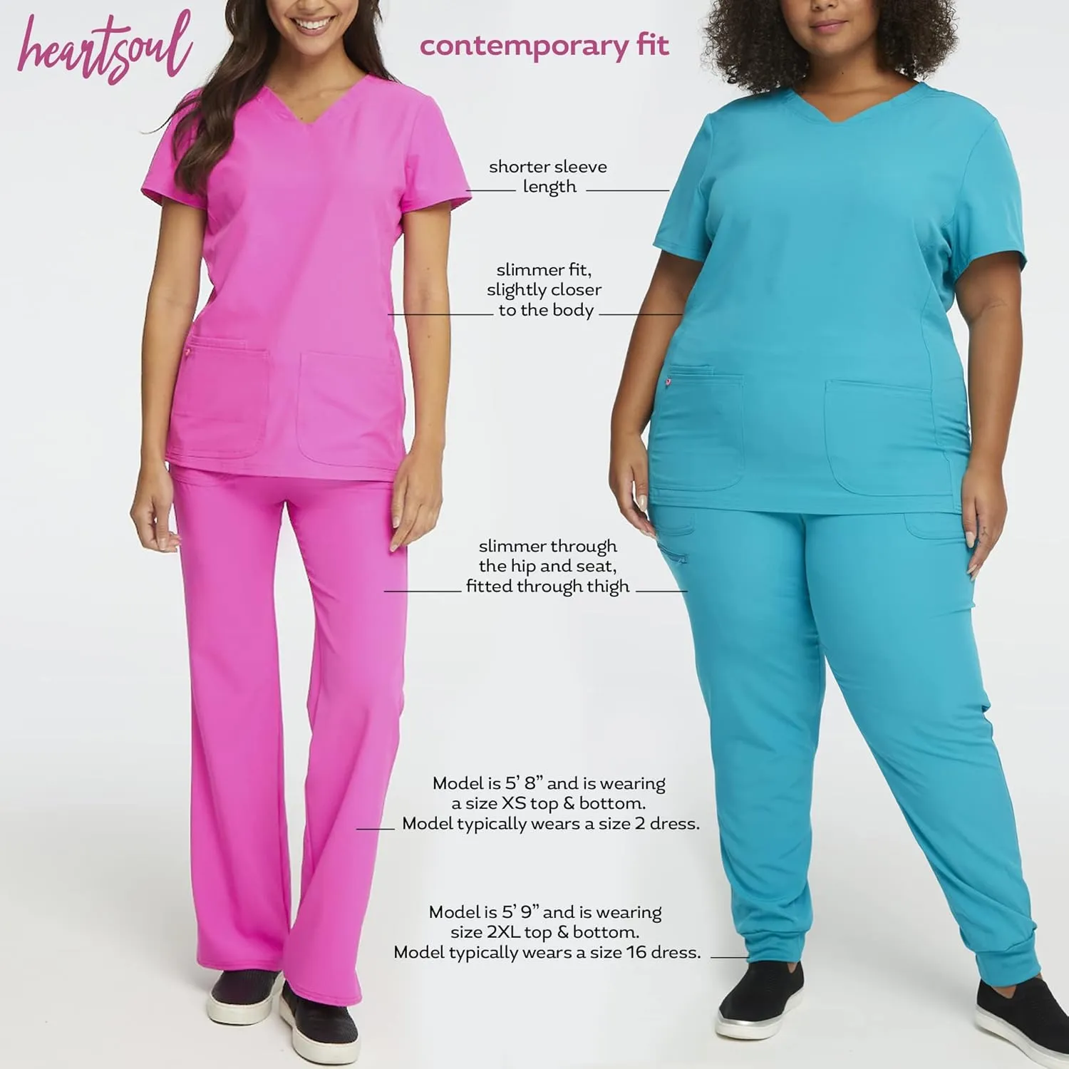 HeartSoul Zip Front Scrub Vest with Detachable Hood, Stretch Fabric HS500