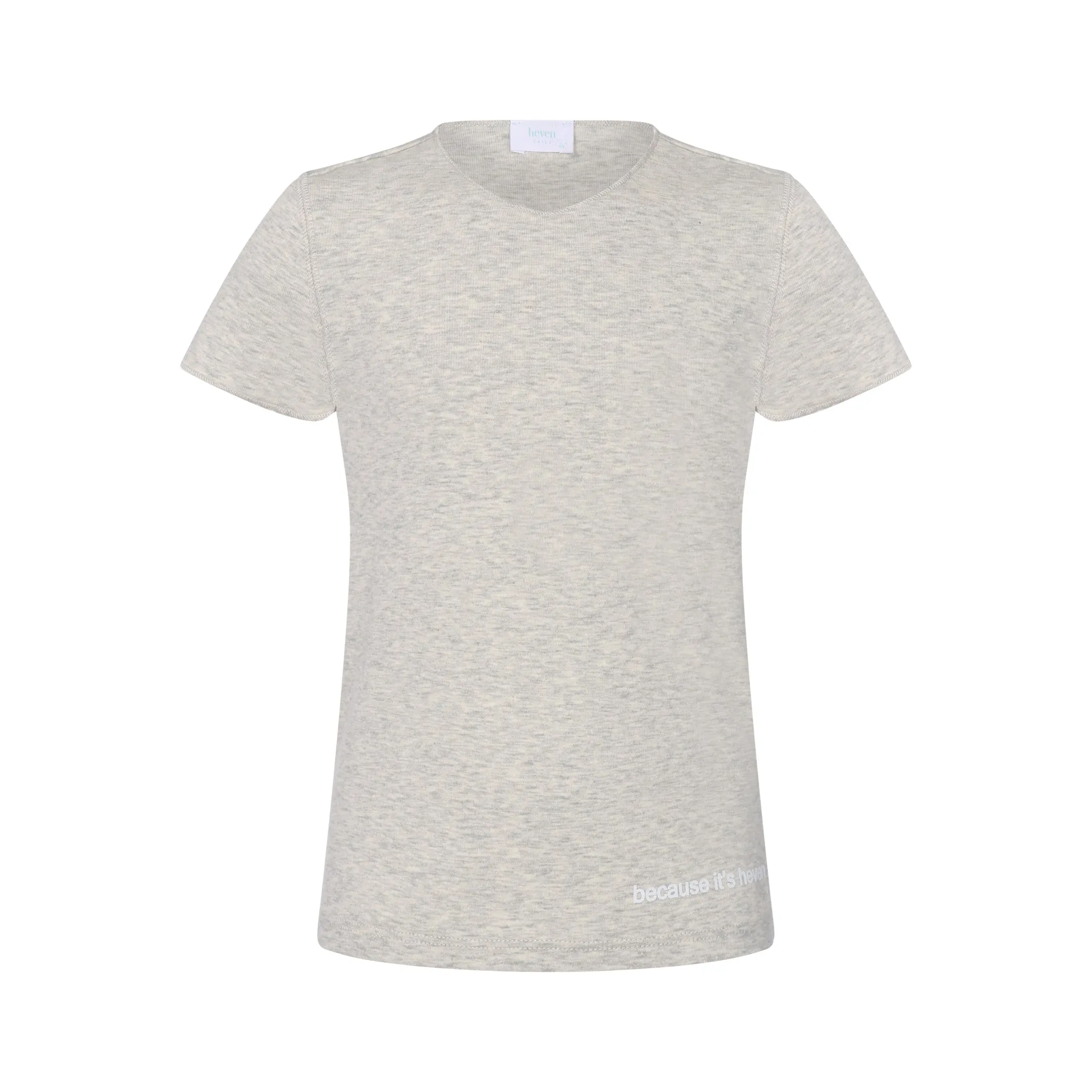 Heven Child Grey Short Sleeve V-Neck Tee